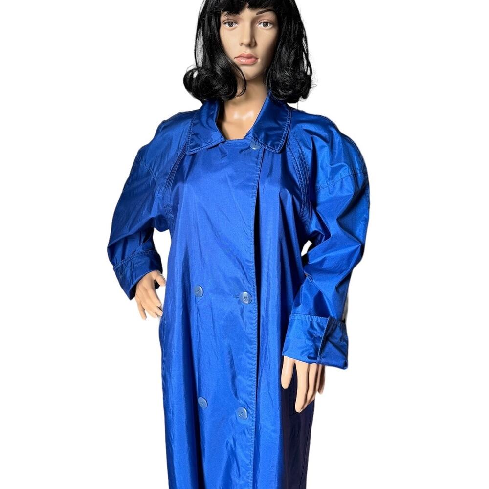Vintage Raingear 80s Royal Blue Raincoat Trench Raglan Size M